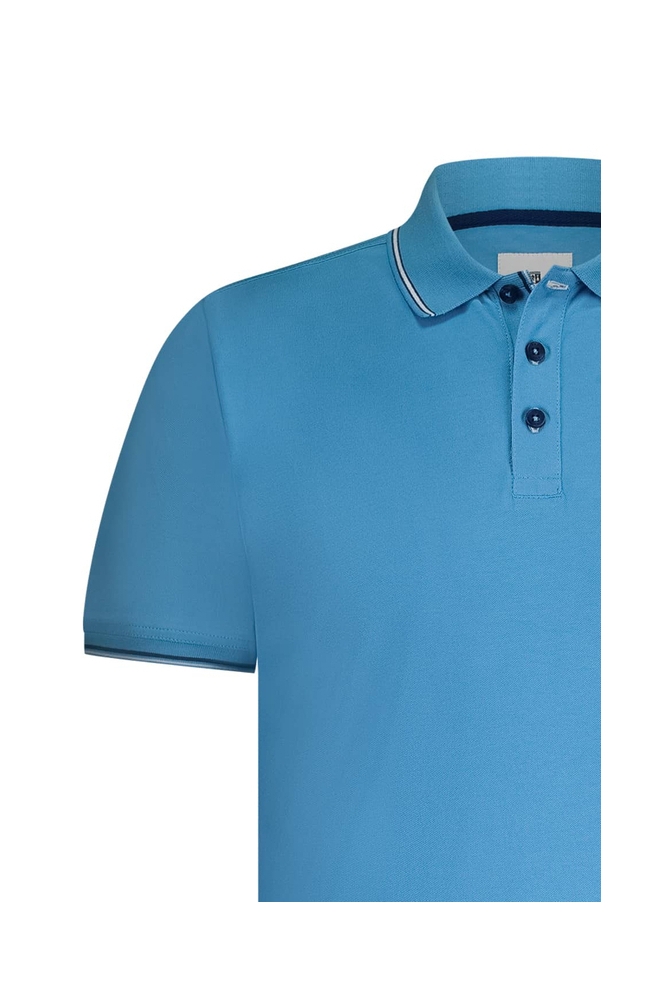 PIQUE POLO VAN EEN KATOENMIX 46115417 5300 Middenblauw
